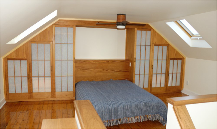 Shoji Bedroom Closet: pine, laminated Japanese paper.